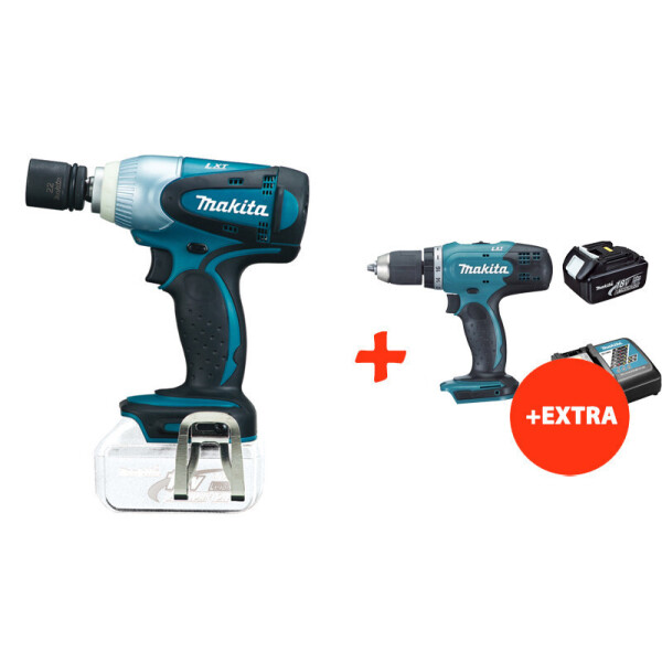

Аккумуляторный ударный гайковерт Makita DTW251Z+аккумуляторная дрель-шуруповерт Makita DDF453RFX7 (DTW251RFX7)