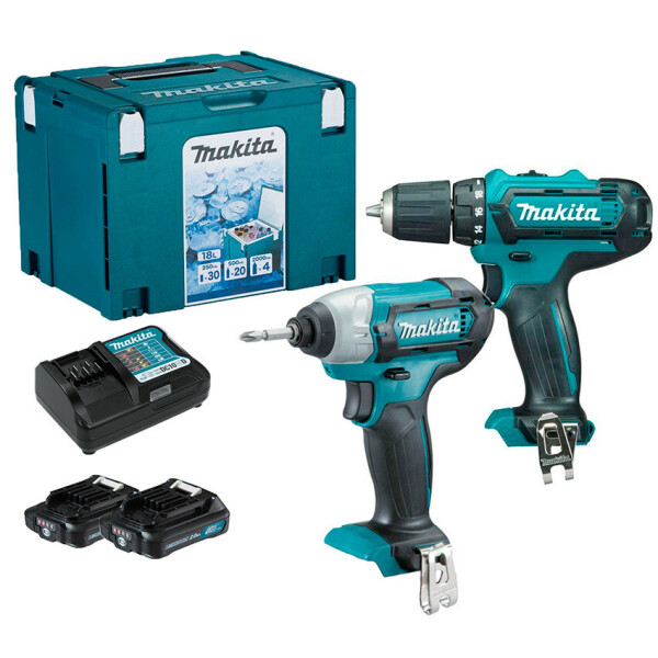 

Набор аккумуляторных инструментов Makita CLX201AX6 + 2 акб 10.8 V 2 Ah + з/у DC10WD + термо-контейнер