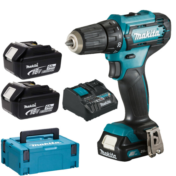 

Аккумуляторная дрель-шуруповерт Makita DF333DNX10 + 1 акк. 12 V 2 Ah + 2 акк. 18 V 5 Ah + з/у + Makpac