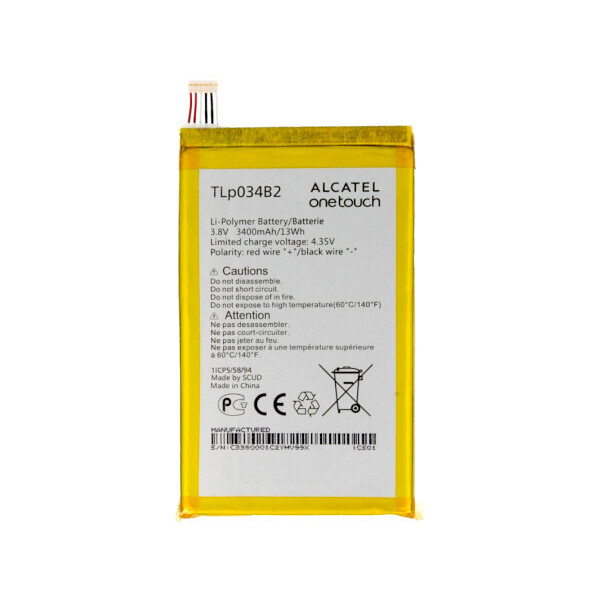 

Батарея Alcatel TLp034B1 / TLp034B2 (8020D One Touch Hero, 7050K One Touch Pop S9, 7055A One Touch Hero 2C)