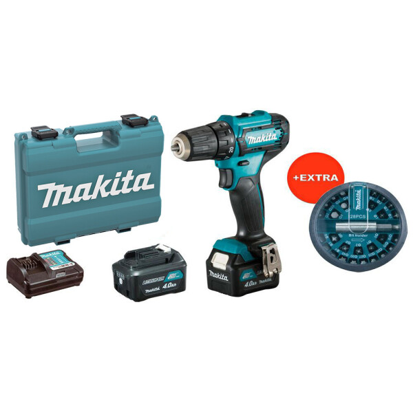 

Аккумуляторный шуруповерт Makita DF333DWME + 2 акб 12 V 4 Ah + з/у + кейс набор бит (DF333DWMEX)