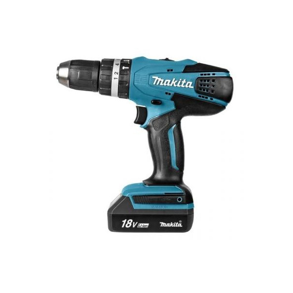 

Шуруповерт Makita HP457DWE с ударом, 18В G-battery, 1,5Аг, 42 / 24Нм (HP457DWE)