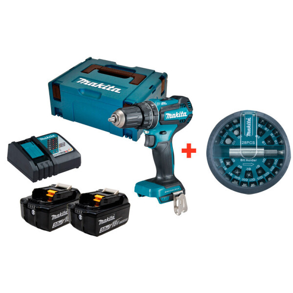 

Акк. уд. дрель-шуруповерт Makita DHP485RFJ + 2 акб 18 V 3 Ah + з/у + MakPac + набор бит (DHP485RFJX)