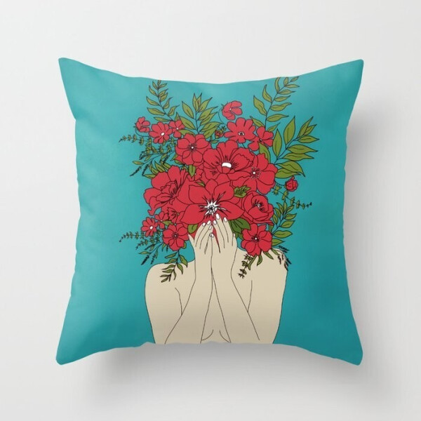 

Подушка декоративная для дивана Риша Мясов с рисунком Blooming Red 45х45 см (pod00096)
