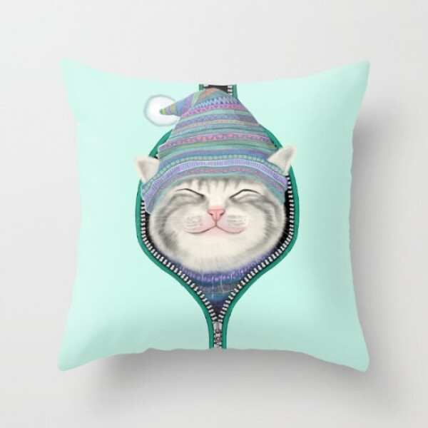 

Подушка декоративная с рисунком Cat in the zip 45х45 см (pod00007)