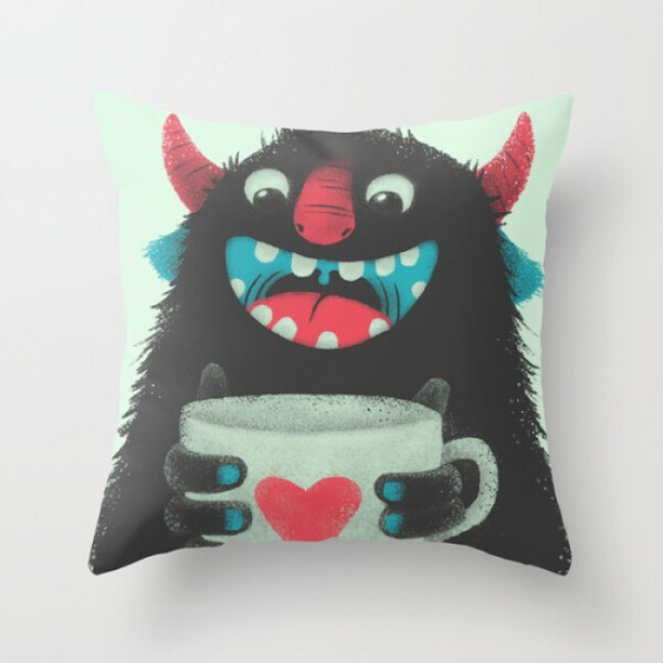 

Подушка декоративная с рисунком Demon with a cup of coffee 45х45 см (pod00011)