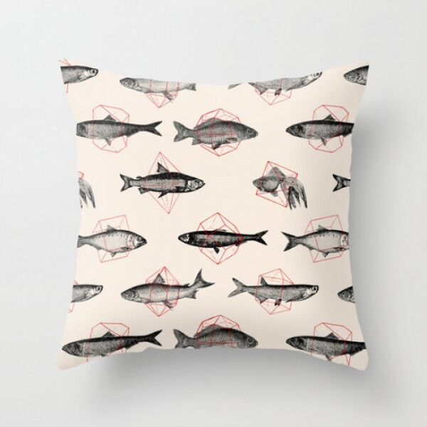 

Подушка декоративная с рисунком Fishes In Geometrics (Red) 45х45 см (pod00018)