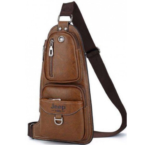 

Сумка рюкзак через плечо мужская Jeep Bags 777 темно коричневая 151036