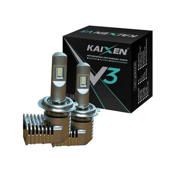 

Светодиодные автолампы Kaixen V3 H7 6000K 40W