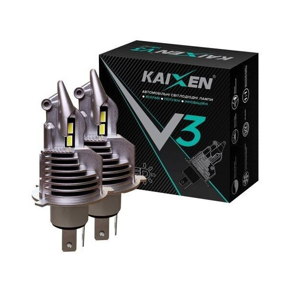 

Светодиодные автолампы Kaixen V3 H4 6000K 40W