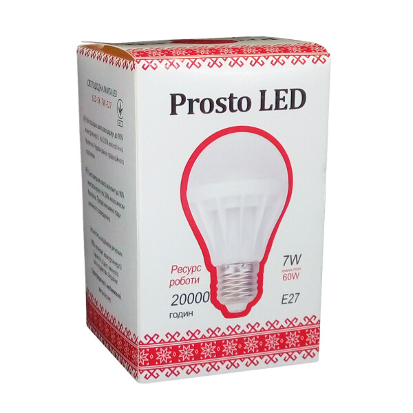 

Світлодіодна лампа Prosto LED SK-7W-E27 G61 4100К (Куля)