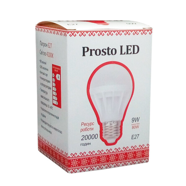 

Світлодіодна лампа Prosto LED SK-9W-E27 G61 4100К (Куля)