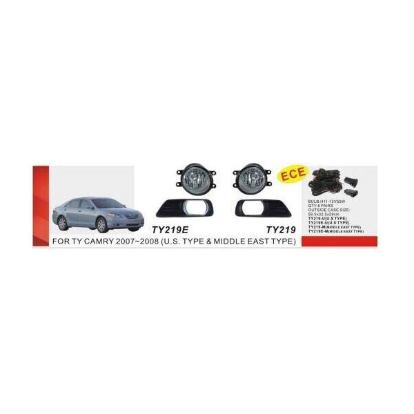 

Противотуманные фары Dlaa TY-219Е-U-W Toyota Camry 40 2006-09