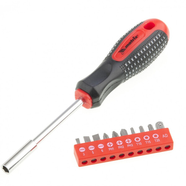 

Отвертка Matrix Fusion сборочная 10шт. CrV с 3-х комп. рукояткой Antislip