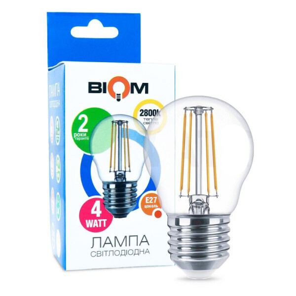 

Филаментная лампа BIOM FL-301 4W E27 2800K G45 (Куля)