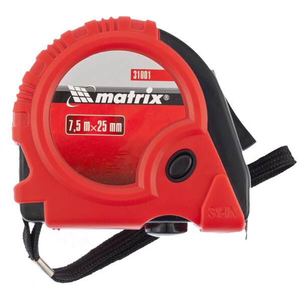 

Рулетка Matrix Rubber 7,5 м 25мм у обрезиненном корпусі