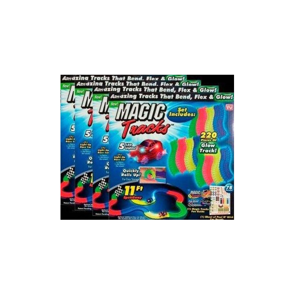 

Детская гоночная трасса Magic Tracks на 220 деталей с машинкой. Светящийся гоночный трек-конструктор.
