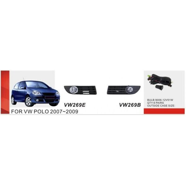 

Противотуманные фары Dlaa VW-269E-W VW Polo 2007-09