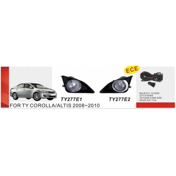 

Противотуманные фары Dlaa TY-277E2-W Toyota Corolla 2007-10
