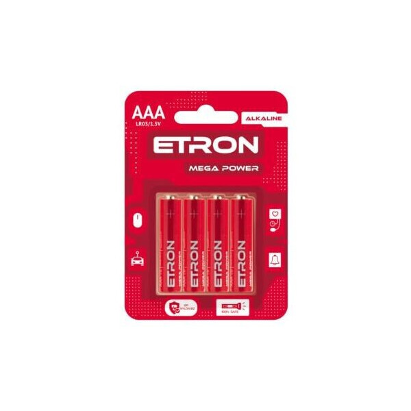 

Батарейка ETRON Mega Power ААА-LR03 Blister Alkaline 4 шт