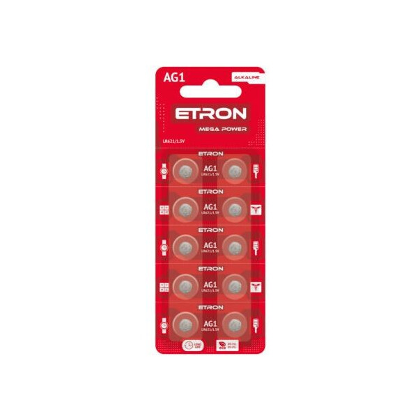 

Батарейка ETRON Mega Power AG-1-LR621 Blister 10 шт