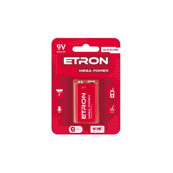 

Батарейка ETRON Mega Power 9V 6LR61 Blister Alkaline 1шт