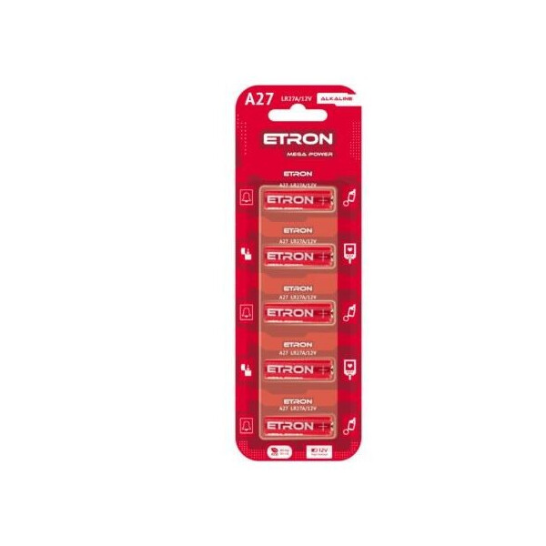 

Батарейка ETRON Mega Power А27-С5 12V Blister Alkaline 5 шт