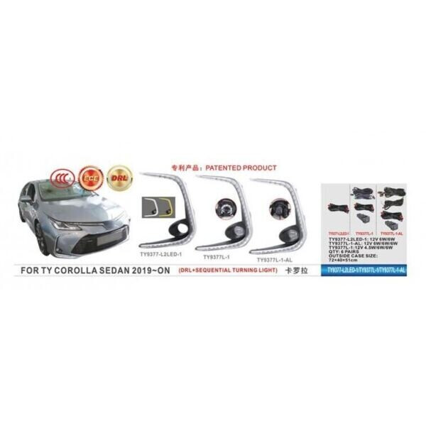 

Противотуманные фары Dlaa TY-9377-L2Led-1 Toyota Corolla Sedan 2018