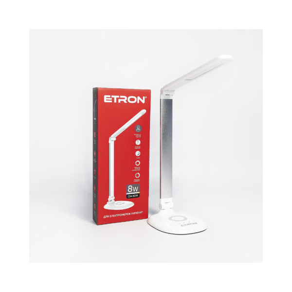 

Світлодіодна Лампа настільна ETRON Desk Lamp step 8W 3000-6000K White-silver
