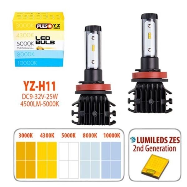 

Светодиодные лампы для авто Pulso YZ H11 25W 4500Lm 3000-10000K