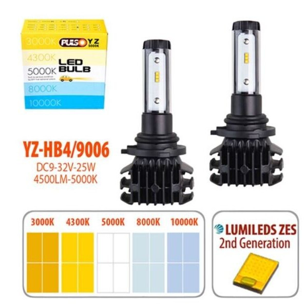 

Светодиодные лампы для авто Pulso YZ HB4 9006 25W 4500Lm 3000-10000K