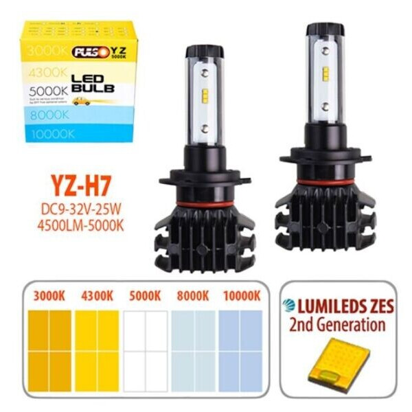 

Светодиодные лампы для авто Pulso YZ H7 25W 4500Lm 3000-10000K