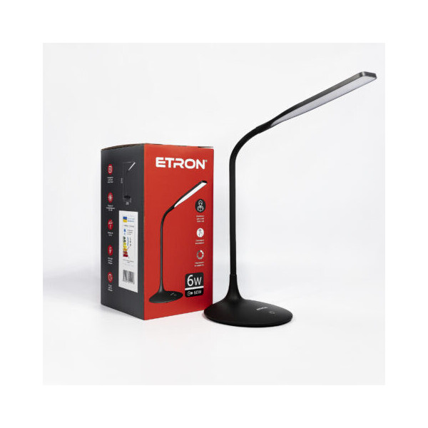

Світлодіодна Лампа настільна ETRON Desk Lamp delta 6W 4200K Black