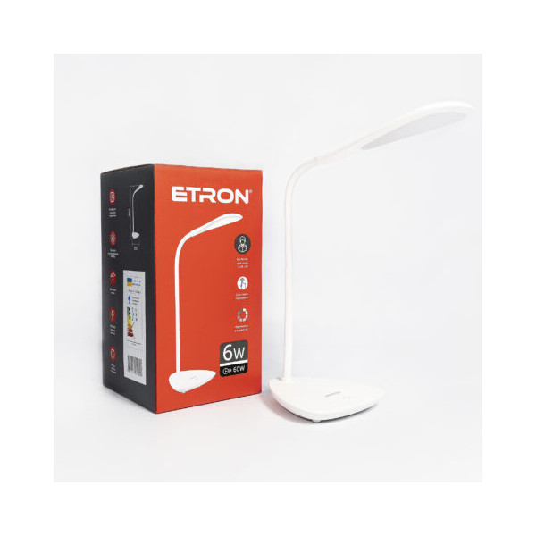 

Світлодіодна Лампа настільна ETRON Desk Lamp drop 6W 4200K White