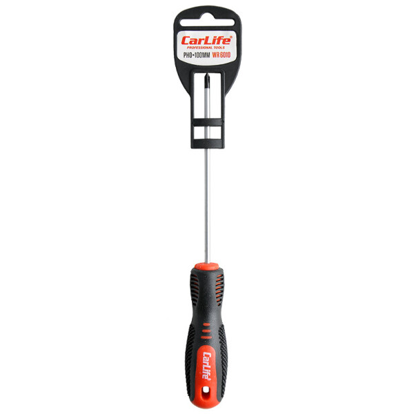 

Отвертка Carlife крестовая PH0x100mm, Cr-V 6150