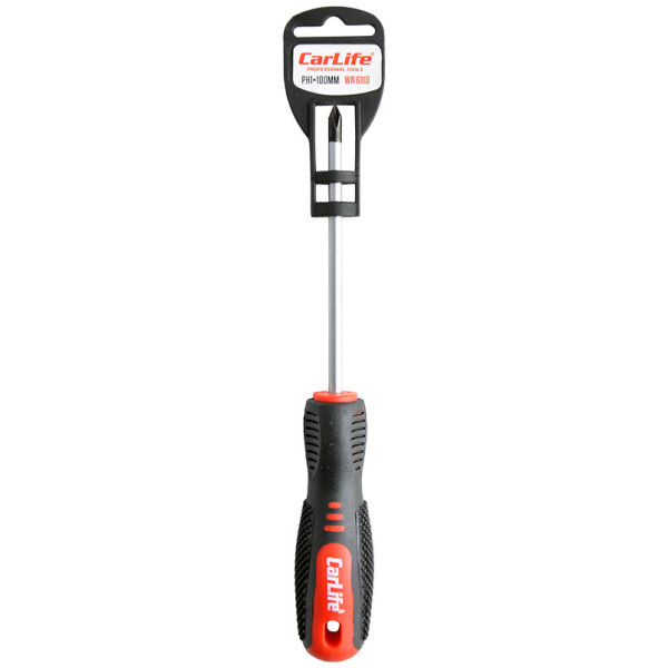 

Отвертка Carlife крестовая PH1x100mm, Cr-V 6150