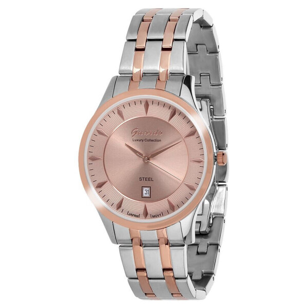 

Часы наручные мужские Guardo Luxury Stainless Steel кварцевые серебро и розовое золото (S1453-5)