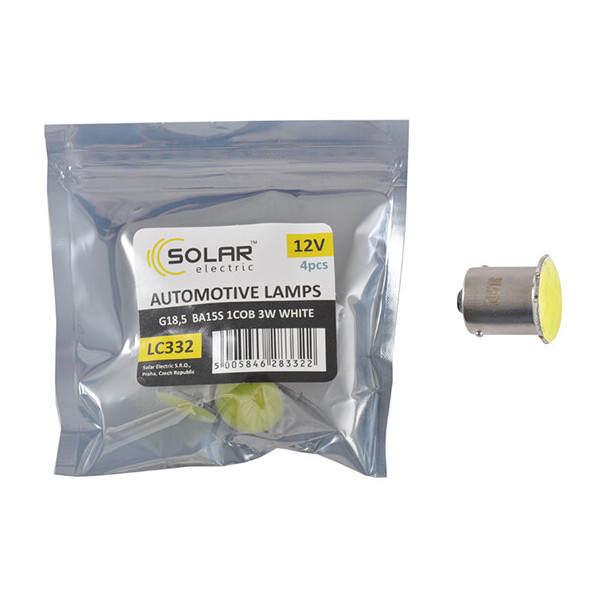 

LED автолампа Solar 12V G18.5 BA15s 1COB 96LM white 4шт