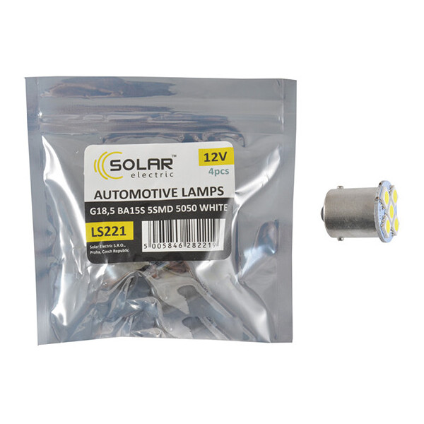 

LED автолампа Solar 12V G18.5 BA15s 5smd 5050 white 4шт