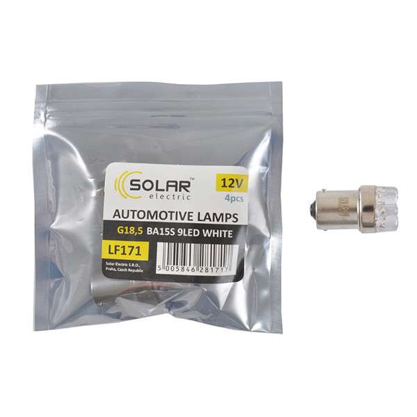 

LED автолампа Solar 12V G18.5 BA15s 9leds white 4шт