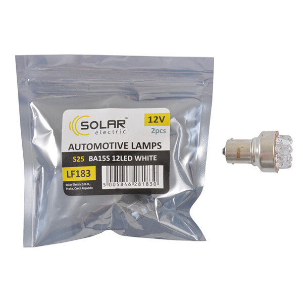 

LED автолампа Solar 12V S25 BA15s 12leds white 2шт