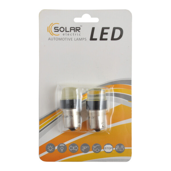 

LED автолампа Solar 12V S25 BA15s COB 100lm white, 2шт