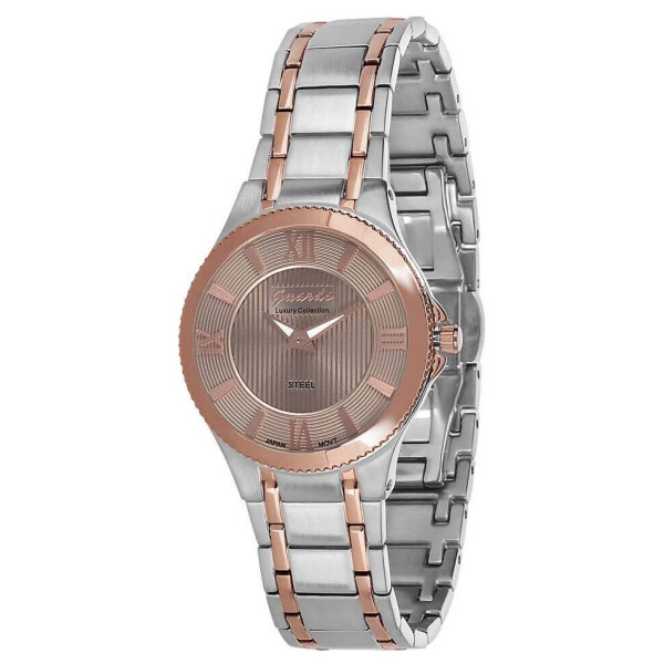 

Часы наручные женские Guardo Luxury Stainless Steel кварцевые серебро и розовое золото (S1503-9)