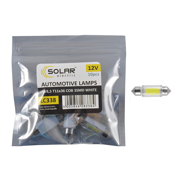 

LED автолампа Solar 12V SV8.5 T11x36 COB-3SMD white 10шт
