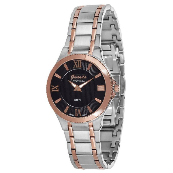 

Часы наручные женские Guardo Luxury Stainless Steel кварцевые серебро и розовое золото (S1503-7)