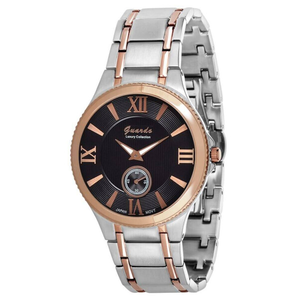 

Часы наручные мужские Guardo Luxury Stainless Steel кварцевые серебро и розовое золото (S1490-6)