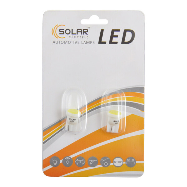 

LED автолампа Solar 12V T10 W2.1x9.5d 1COB 48LM white, 2шт