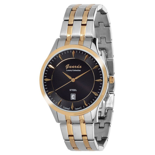 

Часы наручные мужские Guardo Гуардо Luxury Stainless Steel кварцевые, серебро и золото (S1453-3)
