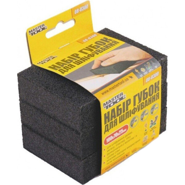 

Губка для шлифования MasterTool 3 шт. 100x70x25 мм. 08-0300