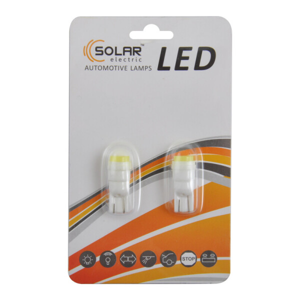 

LED автолампа Solar 12V T10 W2.1x9.5d 1SMD with lens, 2шт